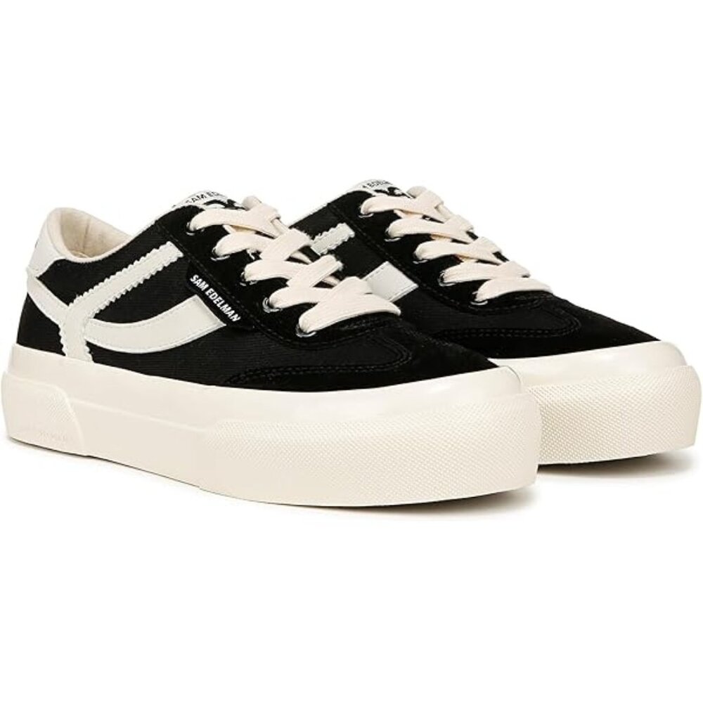Sam Edelman Simone Platform Black and Cream Low-Top Sneakers NWOT